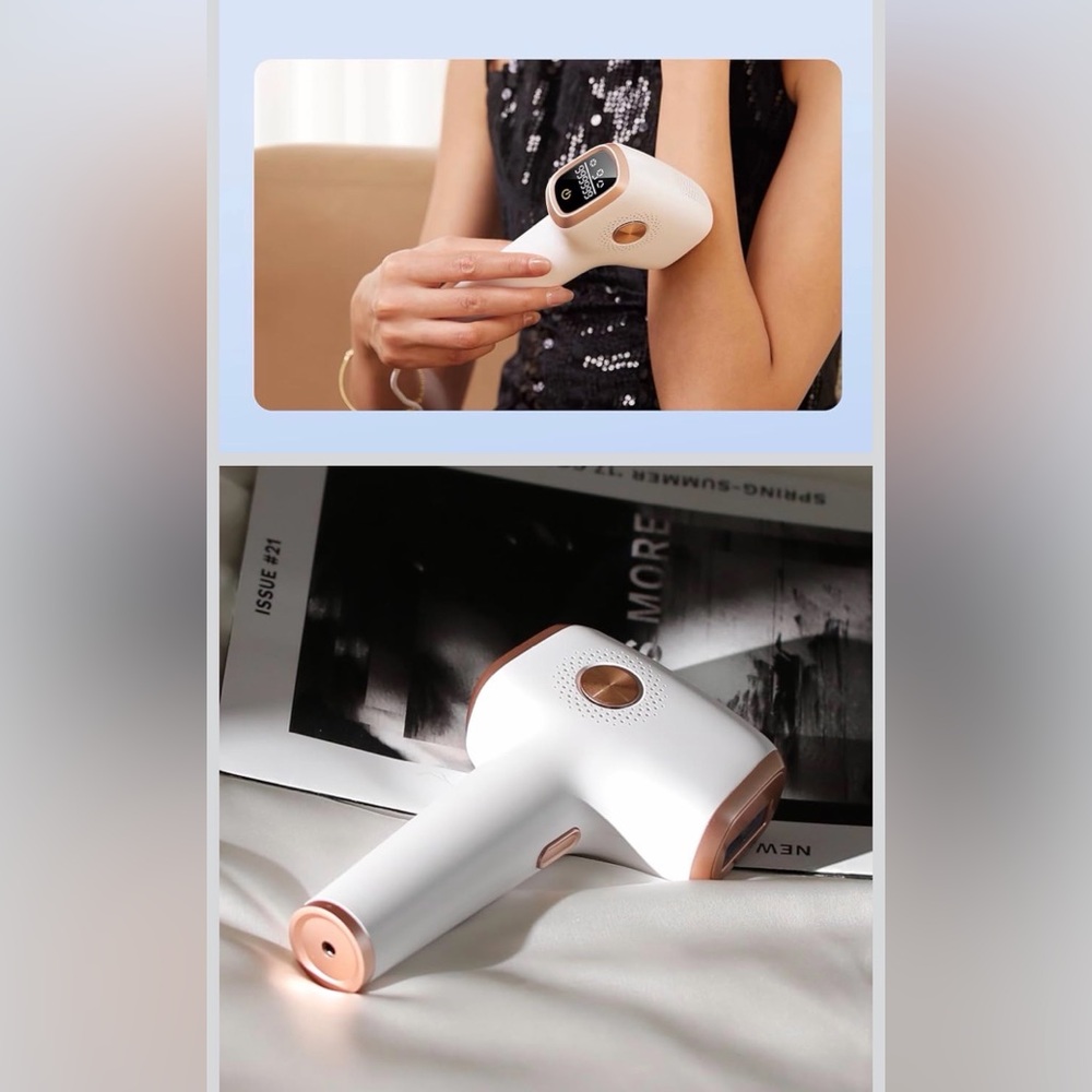Elegant White and Gold Hair Dryer